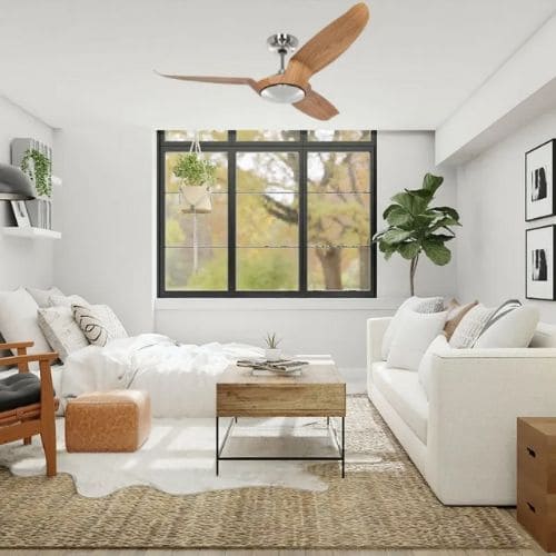 Destratificateur d'air maison Talos couleur Chromé Chêne Casafan