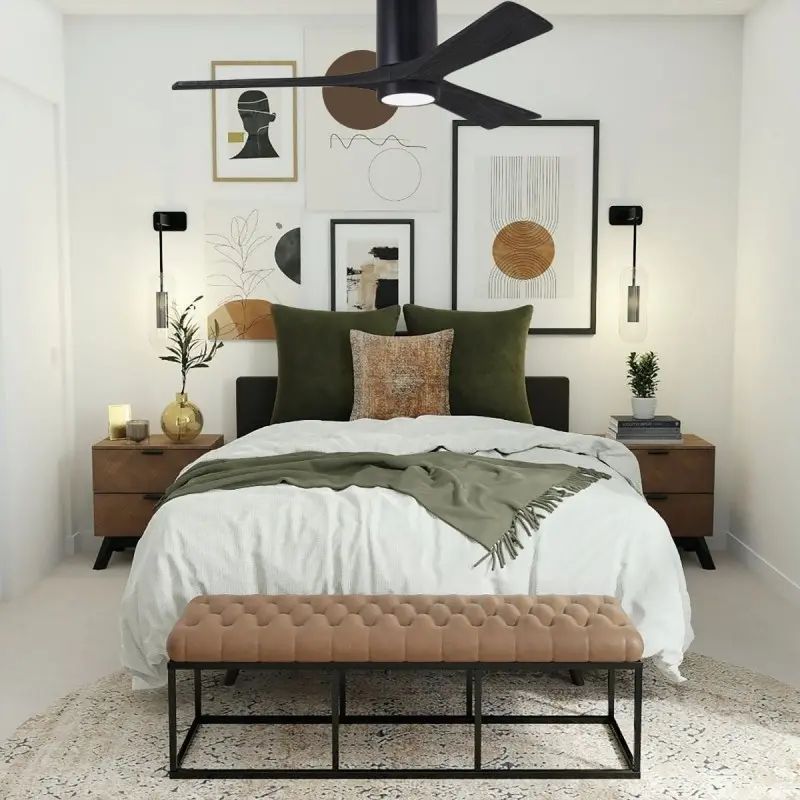 Destratificateur Atlas Fan noir dans une chambre design et moderne